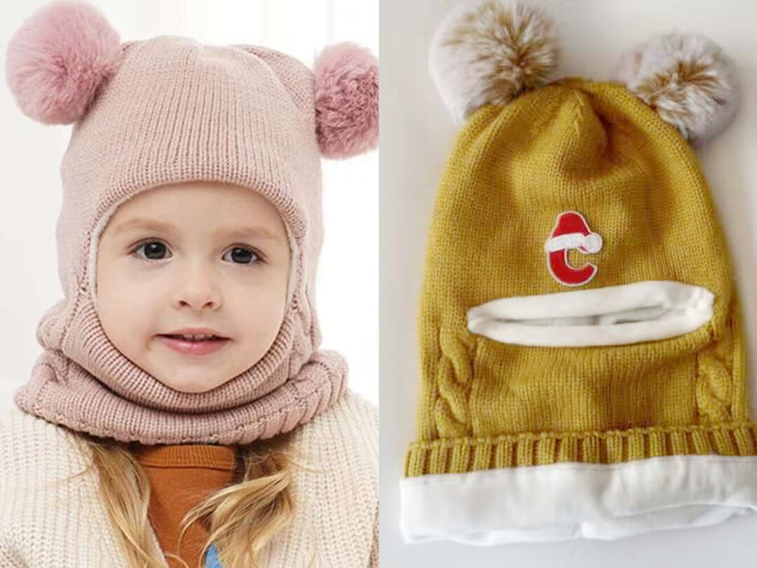 Toddler Winter Hat Knited Baby Winter Beanie With Neck Scarf Etsy