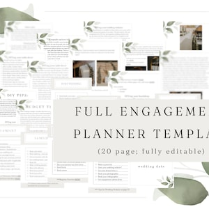 Full Engagement Planner, Wedding Planning Template, Canva Wedding Planner, Editable Canva Template, Wedding Organization, Instant Download