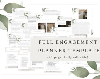 Full Engagement Planner, Wedding Planning Template, Canva Wedding Planner, Editable Canva Template, Wedding Organization, Instant Download