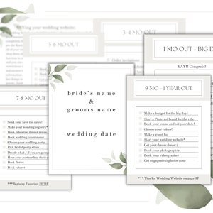 PACKAGED Wedding Day Binder Template, Full Engagement Planner Template, AND Budget Tracking Template, 42 pages, editable, Instant Download zdjęcie 3