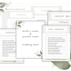 Modello di raccoglitore per il giorno del matrimonio CONFEZIONATO, modello di pianificazione del coinvolgimento completo e modello di monitoraggio del budget, 42 pagine, modificabile, download istantaneo immagine 3