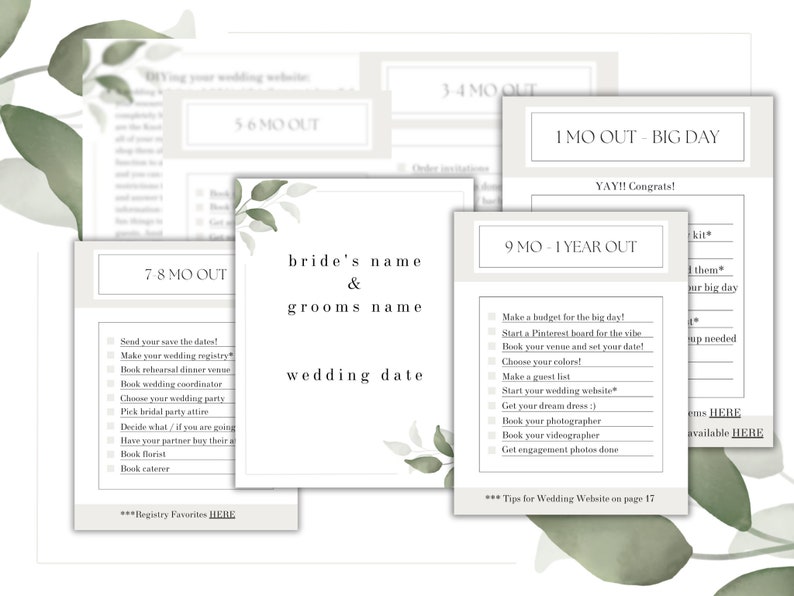 PACKAGED Wedding Day Binder Template, Full Engagement Planner Template, AND Budget Tracking Template, 42 pages, editable, Instant Download zdjęcie 3