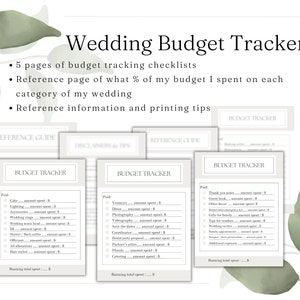 PACKAGED Wedding Day Binder Template, Full Engagement Planner Template, AND Budget Tracking Template, 42 pages, editable, Instant Download image 9