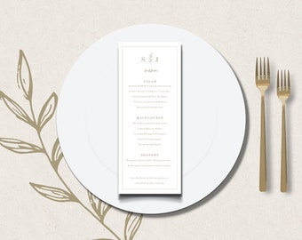 Wedding Menu And Reception Schedule Template, Editable Two-Sided Wedding Menu, INSTANT Download, Canva Template, Modern Elegant Wedding