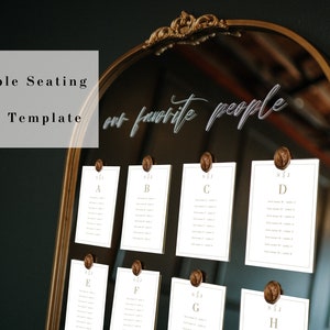 Wedding Seating Chart Template, Fully Editable, Instant Download, Printable Canva Template, Customizable Modern Elegant Wedding Statuionary