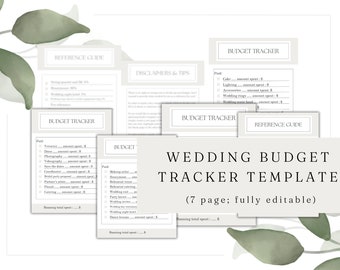 Tracker e lista di controllo del budget del matrimonio, download istantaneo modificabile, modello Canva, organizzazione del matrimonio