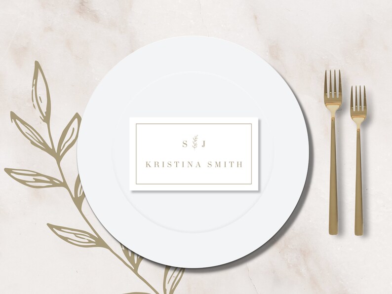 Wedding Name Tag Template, Fully Editable Instant Download, Canva