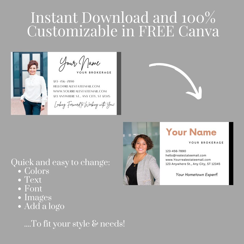 Business Card & Email Signature Real Estate Bundle INSTANT DOWNLOAD