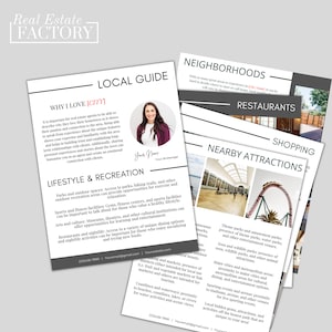 Local&#39;s Guide for Real Estate Agents- INSTANT DOWNLOAD, Edit in Canva, Templates for Buyers and Sellers, Realtor Marketing, farming, sold