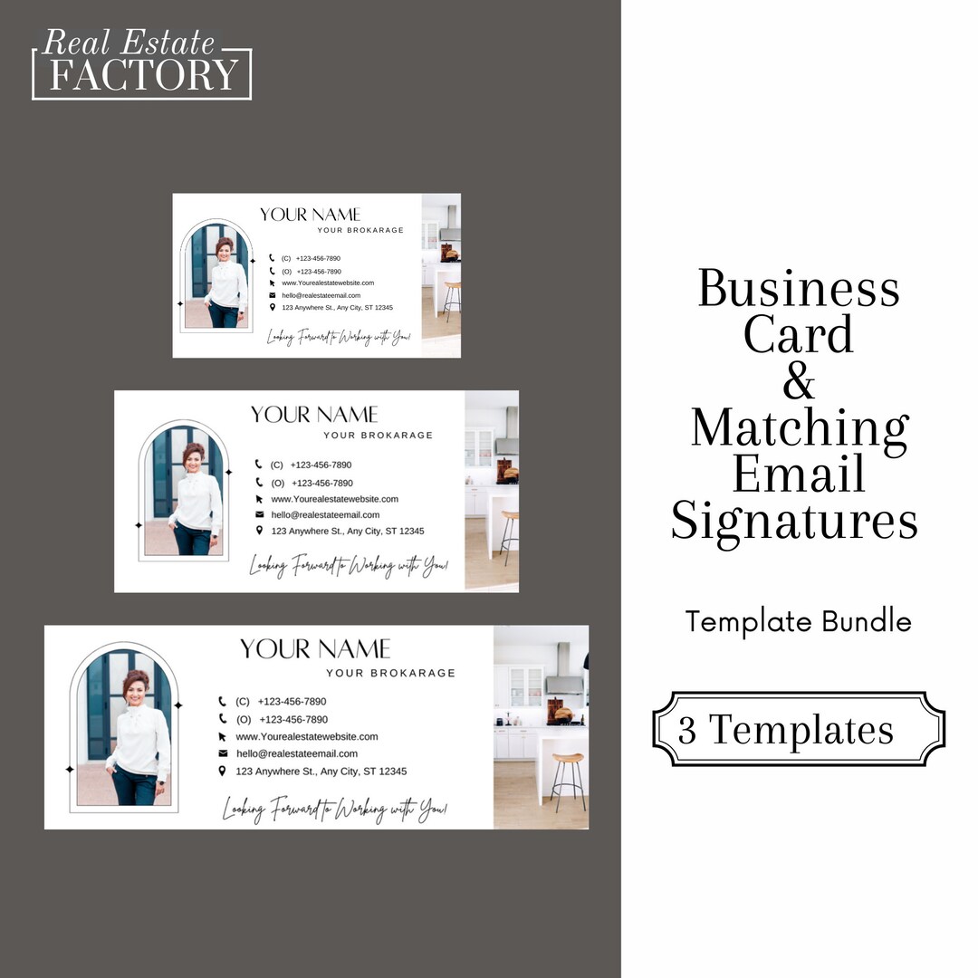 Business Card & Email Signature Real Estate Bundle INSTANT DOWNLOAD