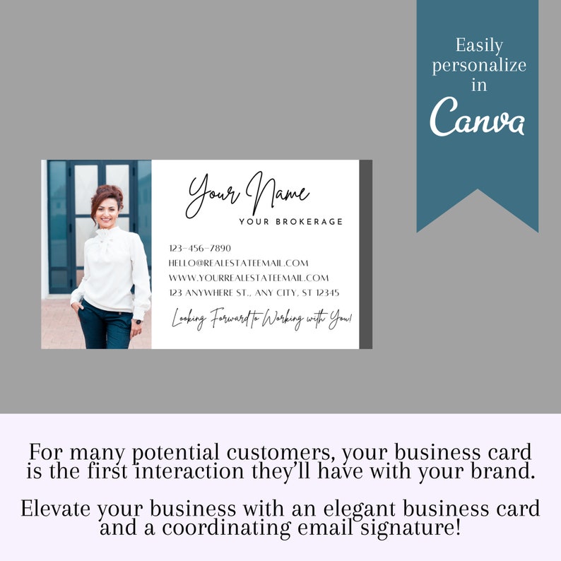Business Card & Email Signature Real Estate Bundle INSTANT DOWNLOAD