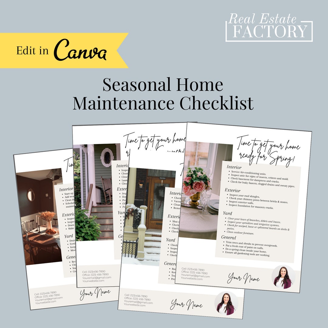 Seasonal Home Maintenance Checklist for Real Estate Agents INSTANT