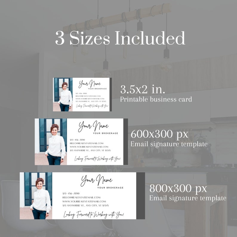 Business Card & Email Signature Real Estate Bundle INSTANT DOWNLOAD