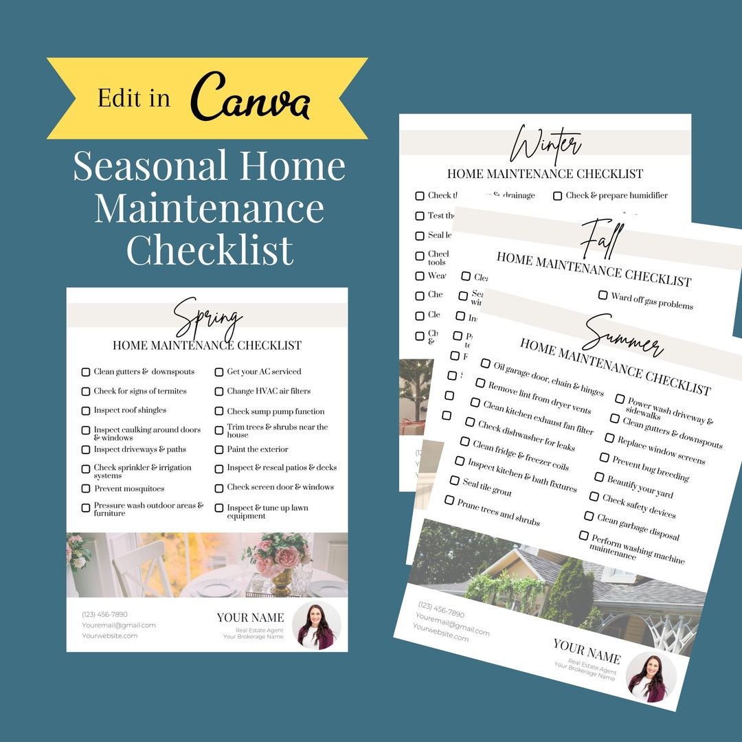 Seasonal Home Maintenance Checklist for Real Estate Agents - INSTANT ...