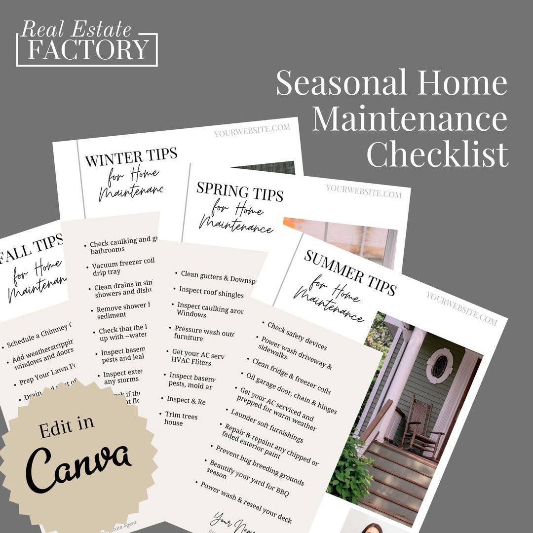 Seasonal Home Maintenance Checklist for Real Estate Agents INSTANT