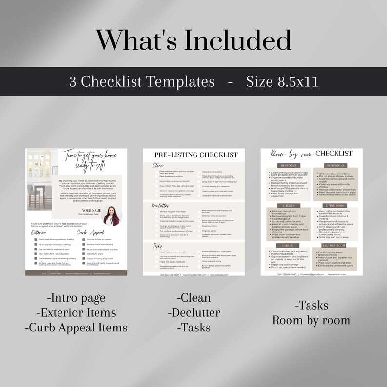 Pre-listing Checklist for Real Estate Agents- INSTANT DOWNLOAD, Edit in Canva, Templates for ...