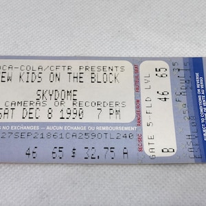 Vintage 1990 NKOTB Konzertticket Stub. 8. Dezember 1990. Toronto, Kanada.