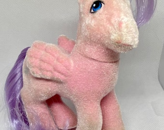 Vintage “North Star” (1) Hasbro My Little Pony G1 Pegasus. So Soft Pony. Flocked. 1987.