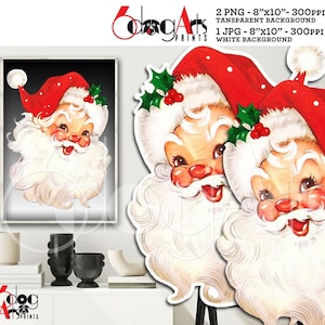 Santa Claus Vintage Christmas Illustration Digital Prints JPG / PNG for Wall Decor, Scrapbooking, Sublimation - JP-21