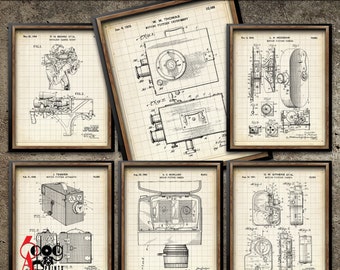 Vintage Camera Patent Art Prints: Movie Camera Blueprint (Digital Download)