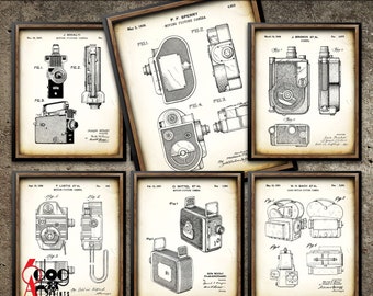 Vintage Motion Picture Camera Patent Prints (Set of 6) (Digital Download)
