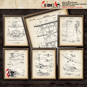Sikorsky Aircraft Patent Prints: Vintage Blueprint Art (Digital Download)