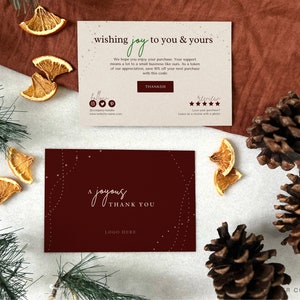Modèle de carte de remerciement de vacances, carte de remerciement d'affaires, Sparkle Script Merci, modifiable, bricolage, téléchargement immédiat, Canva, étincelle d'hiver