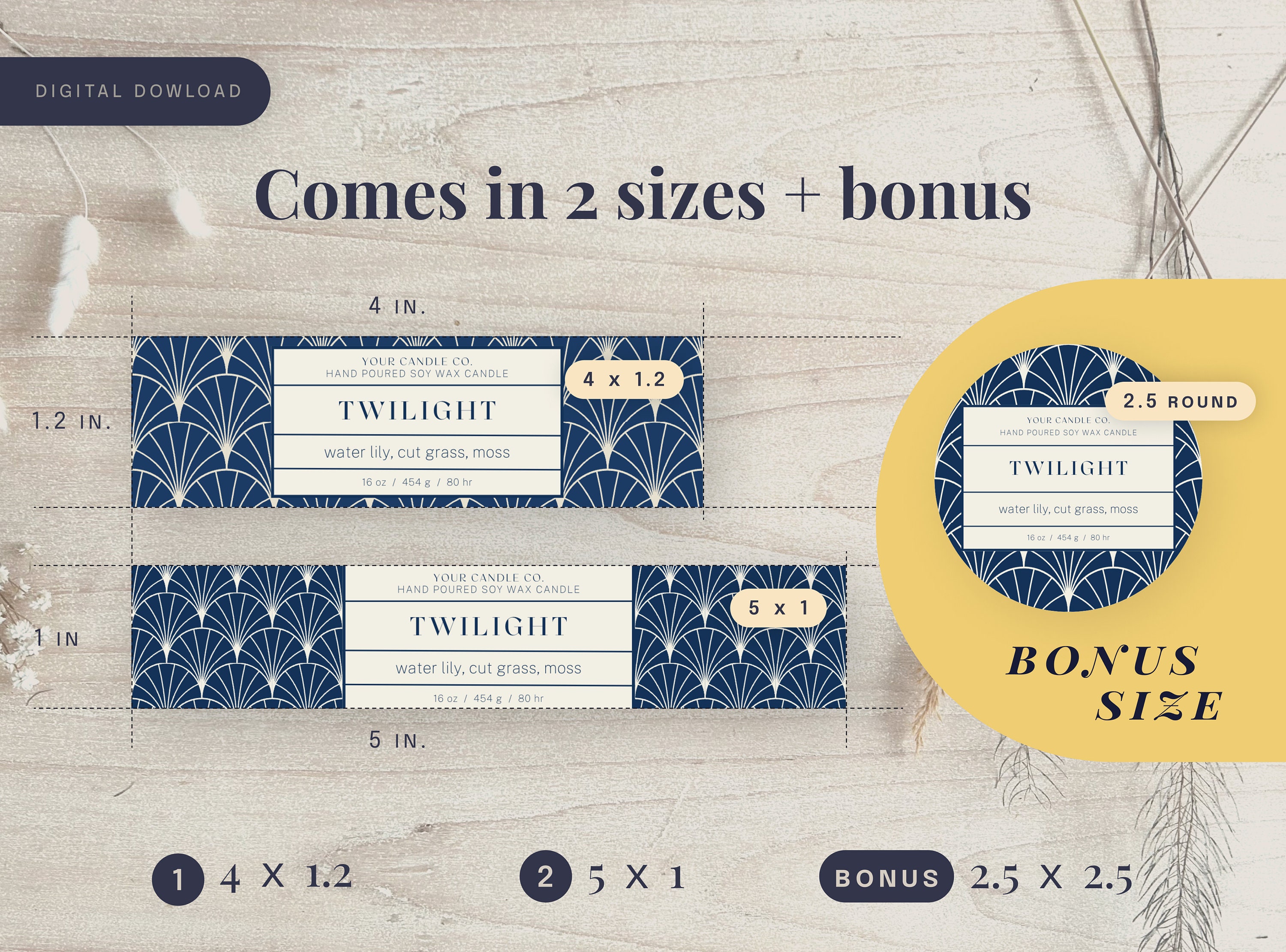 Wraparound Candle Label Templates Bonus Included Luxury Etsy