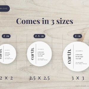Comes in 3 sizes. 2 inch round, 2.5 inch round, 3 inch round circles. Digital download. Customizable candle labels