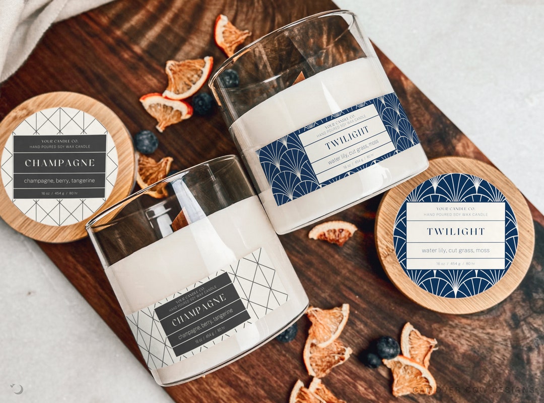 Wraparound Candle Label Templates Bonus Included Luxury Etsy