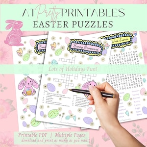 Easter Activity Bundle Kids Printable Puzzles Bundle Easter Printable