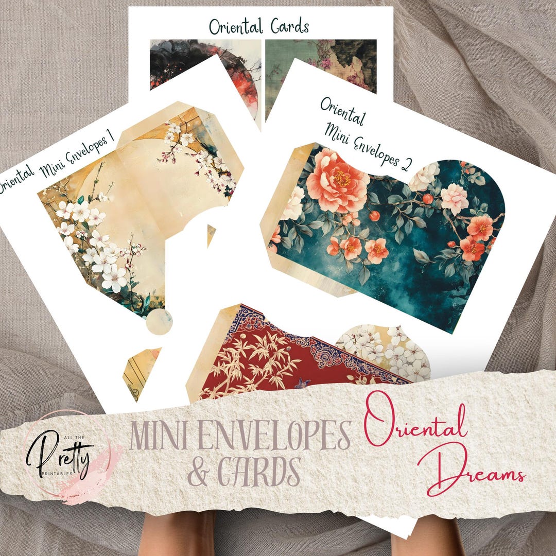 Vintage Oriental Dreams Mini Envelopes Printable's Bundle Digital Pages ...