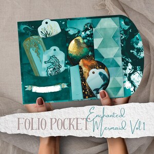 Verzauberte Meerjungfrauen Vol 1 Junk Journal Folio Kit Printables Bundle Junk Journal Meerjungfrauen Ephemera Scrapbooking Papier Handwerk Collage Sheets