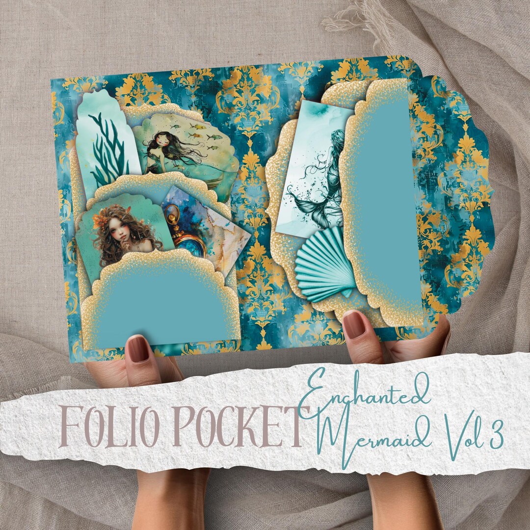 Enchanted Mermaids Vol 3 Junk Journal Folio Kit Printables Bundle Junk ...