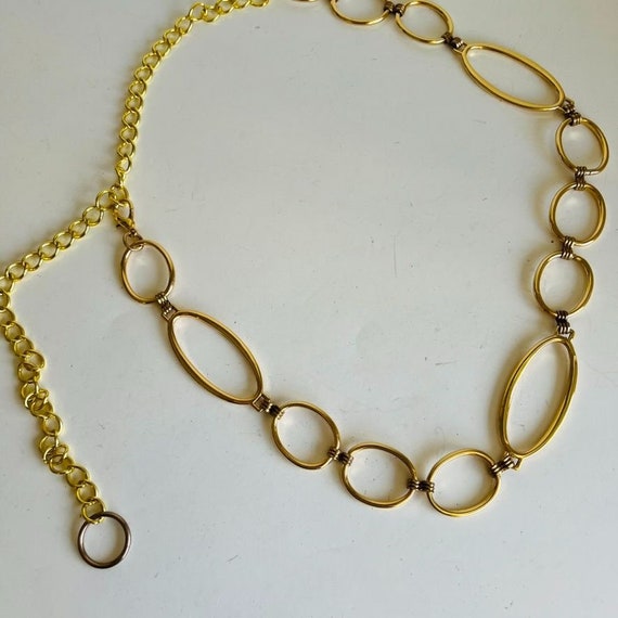 Vintage Gold Mod Wrap Chain Belt - L - image 1