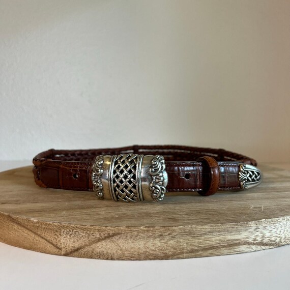 Vintage 1995 Brighton Brown Weaved Woven Brown Genuine  display picture 2