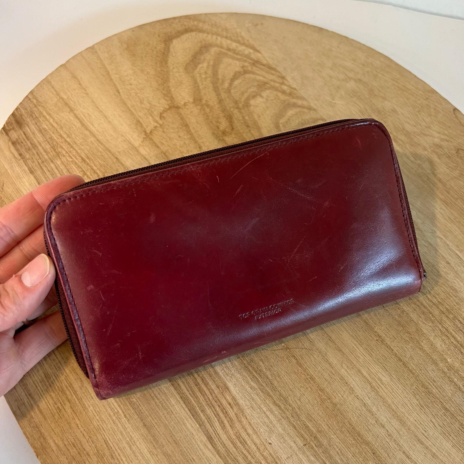 Portefeuille En Cuir Vintage Buxton Années 1960 Vert - État Neuf, Cadre Laiton 7 1/8 Pouces
