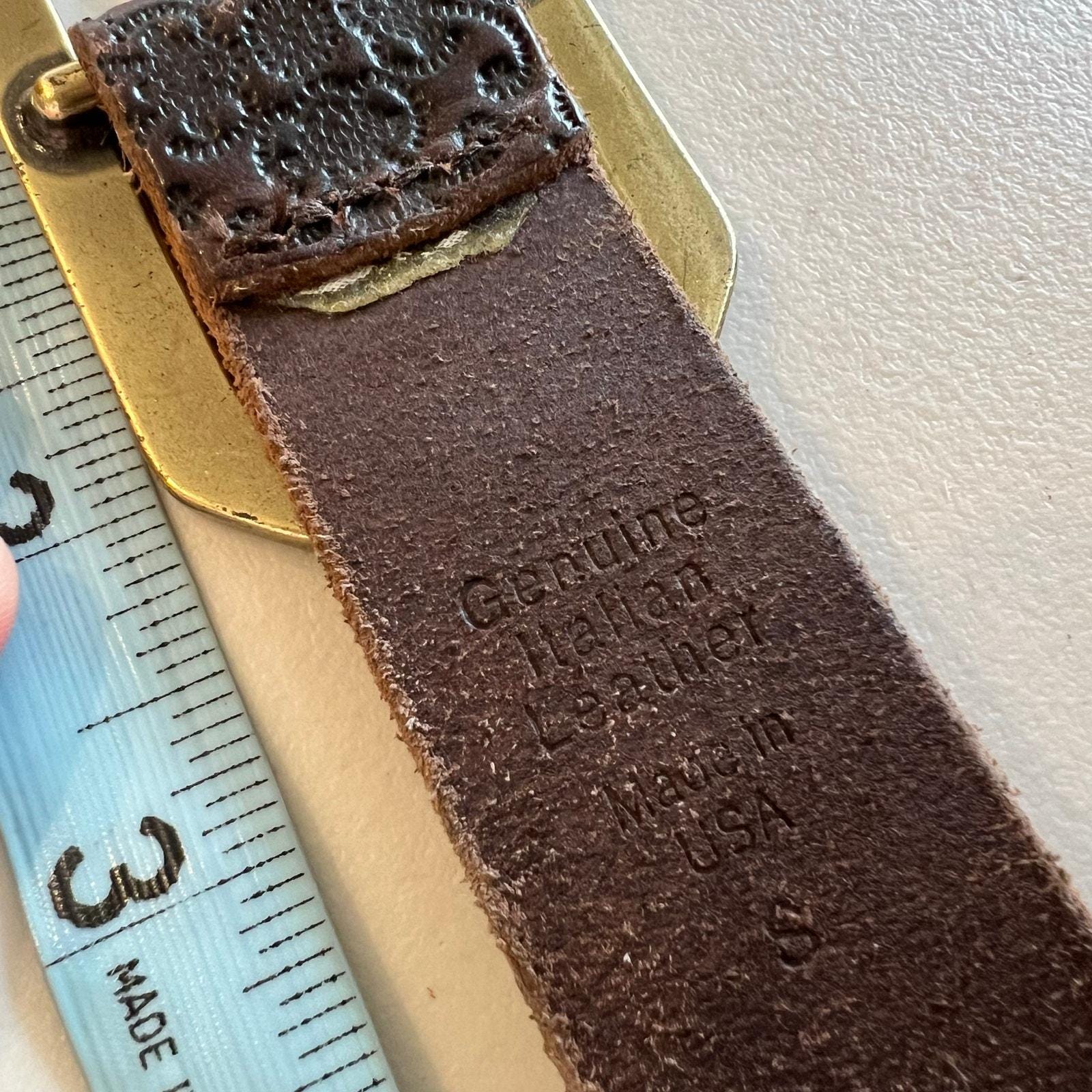 Brown Genuine Italian Leather Embossed USA Brass Sparkle  display picture 3