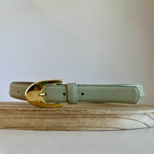 Liz Claiborne Vintage 1990 Pale Blue Genuine Leather Gold  display picture 1