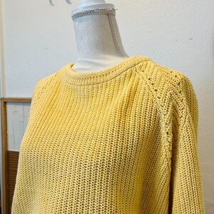 Vintage Oversized 90s Pale Yellow Chunky Cotton Pullover Sweater image 5