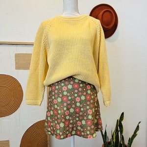 Vintage Oversized 90s Pale Yellow Chunky Cotton Pullover Sweater image 9