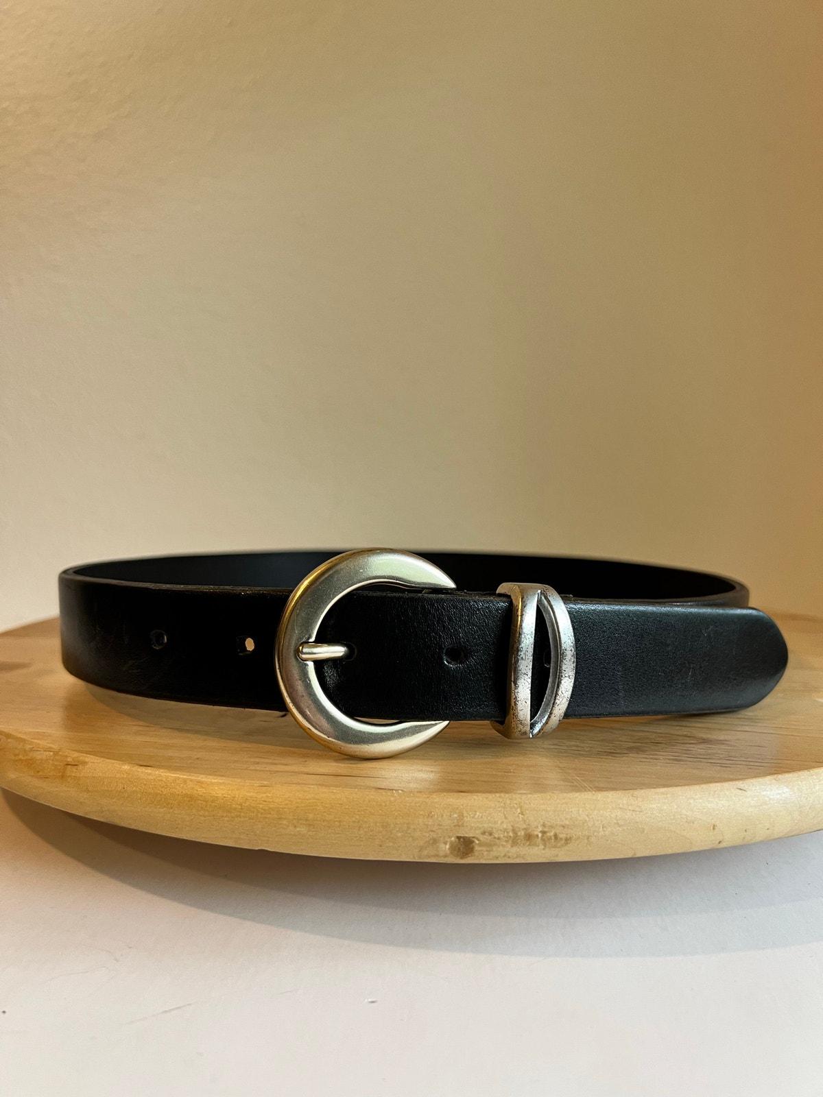 Limited Black Genuine Italian Leather USA Made Silver Buckle 