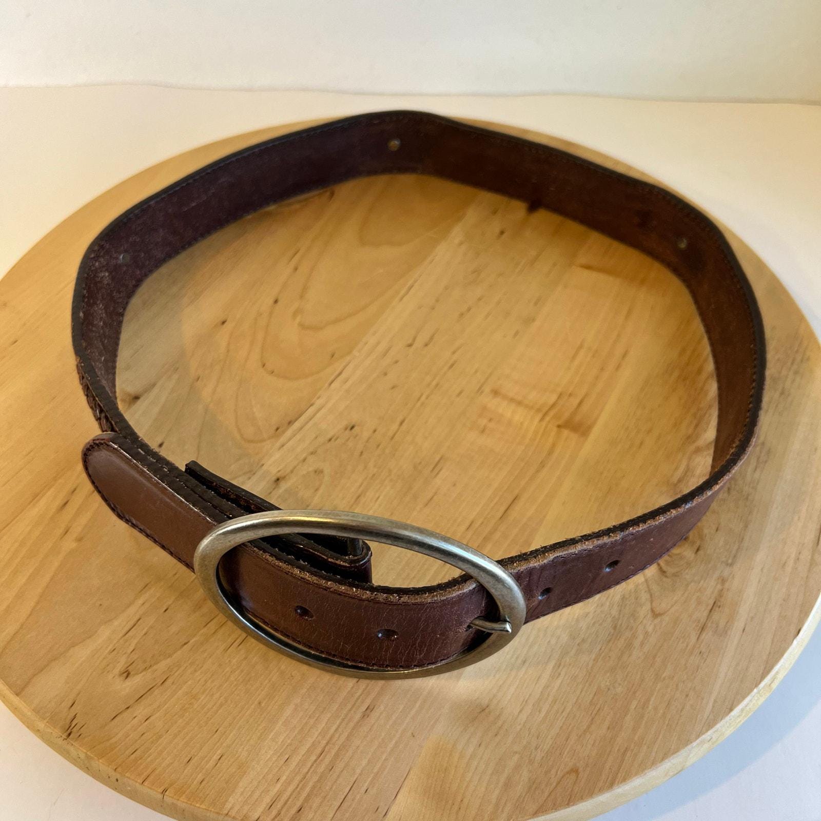 90s Brown Woven Starburst Studded Western Large Silver Buckle Belt Size Small 90s Brown Woven Starburst Studded Western Large Silver  main image 4