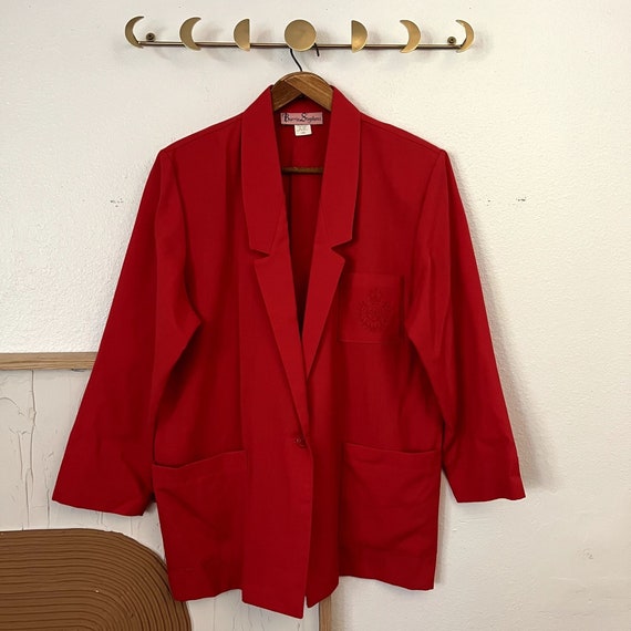 Vintage 90s Made in the USA Red Oversized Menswea… - image 2