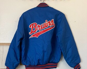 Vintage Holloway Bruins Varsity Snap Button Quilted Bomber Jacket