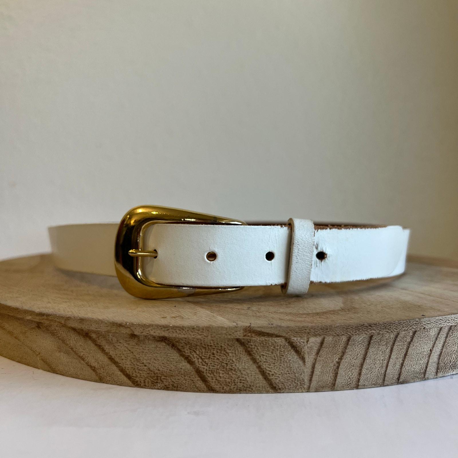 Vintage Robbie Nelson USA White Genuine Leather Golden 