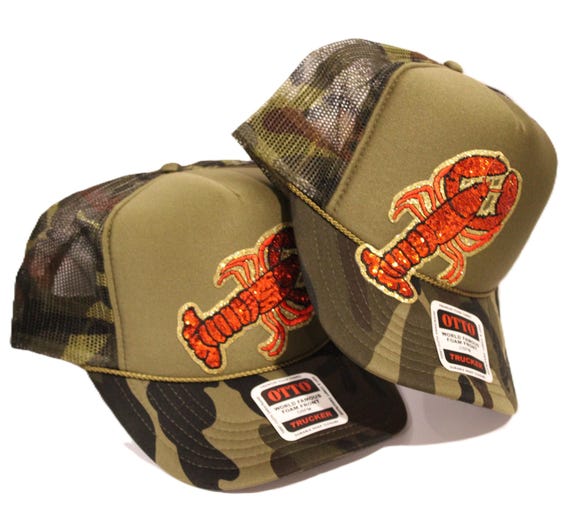 Crawfish Embellished Top Hat - Silver and Red The Gueniot Crawfish Snapback Hat - Southern Louisiana Style  main image 4