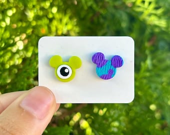 Monsters Inc Inspired Clay Stud Earrings | Disney Pixar