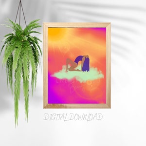 Yoga godin, digitale download, vrouwelijk, kunst aan de muur, muur deco, yoga kunst, yoga pose, leuke kunst