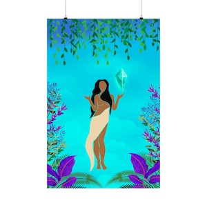 Poster vertical mat premium Déesse atlante
